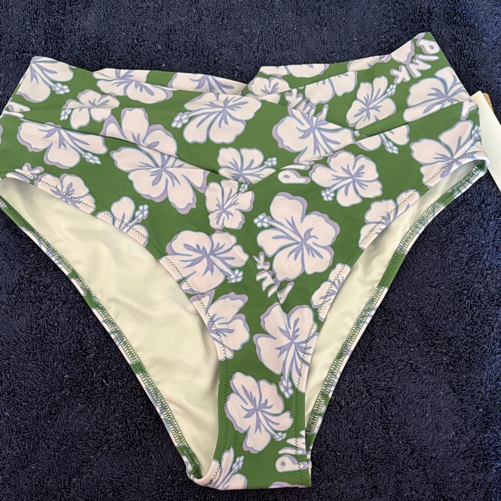 PINK Victoria's Secret Green Floral Bikini Bottom